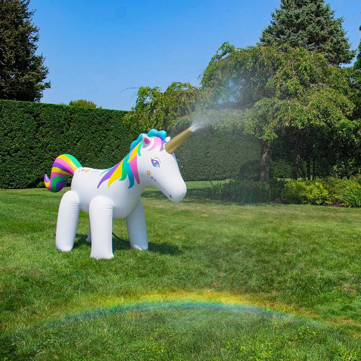  Swimline Rainbow Unicorn Outdoor Inflatable Lawn Sprinkler - 6' - Default Title - Bonton