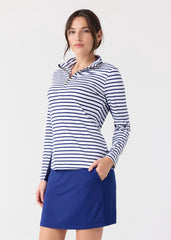 Navy Stripe 1/4 Zip Sport Top