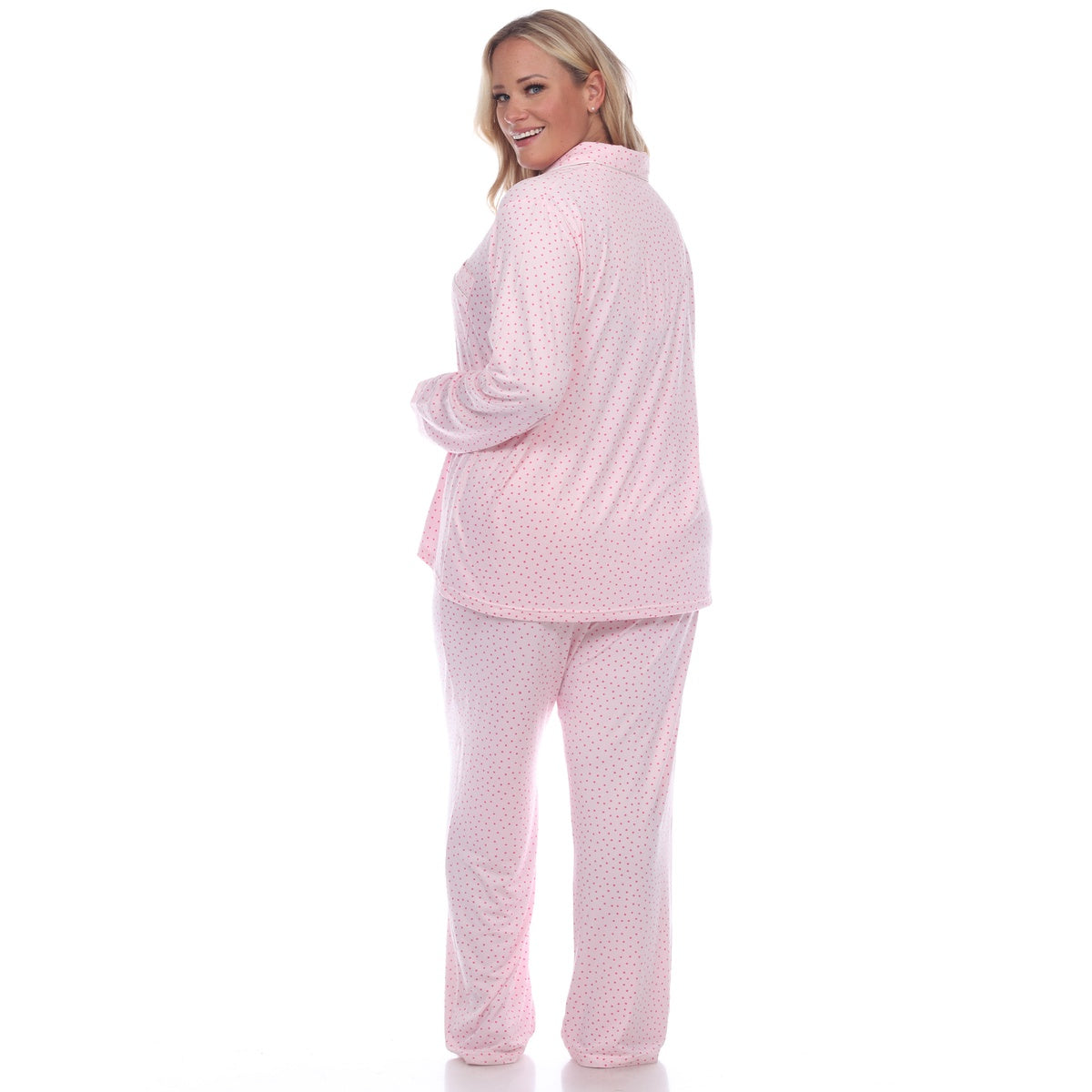  White Mark Plus Size Long Sleeve Pajama Set - 1X - Bonton