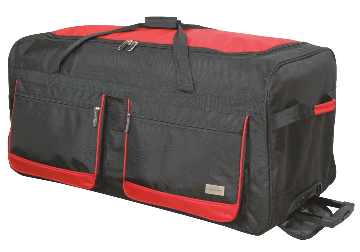  Geoffrey Beene Geoffrey Beene Jumbo 36” Duffle Wheeler Luggage, Black W/ Red - Default Title - Bonton