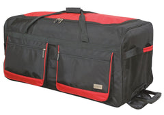 Geoffrey Beene Jumbo 36” Duffle Wheeler Luggage, Black W/ Red