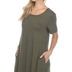 Women's Short Sleeve Midi Dress