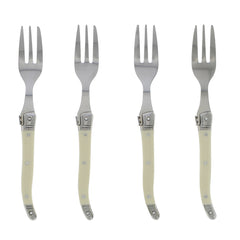 Set of 4 Laguiole Faux Ivory Cake Forks