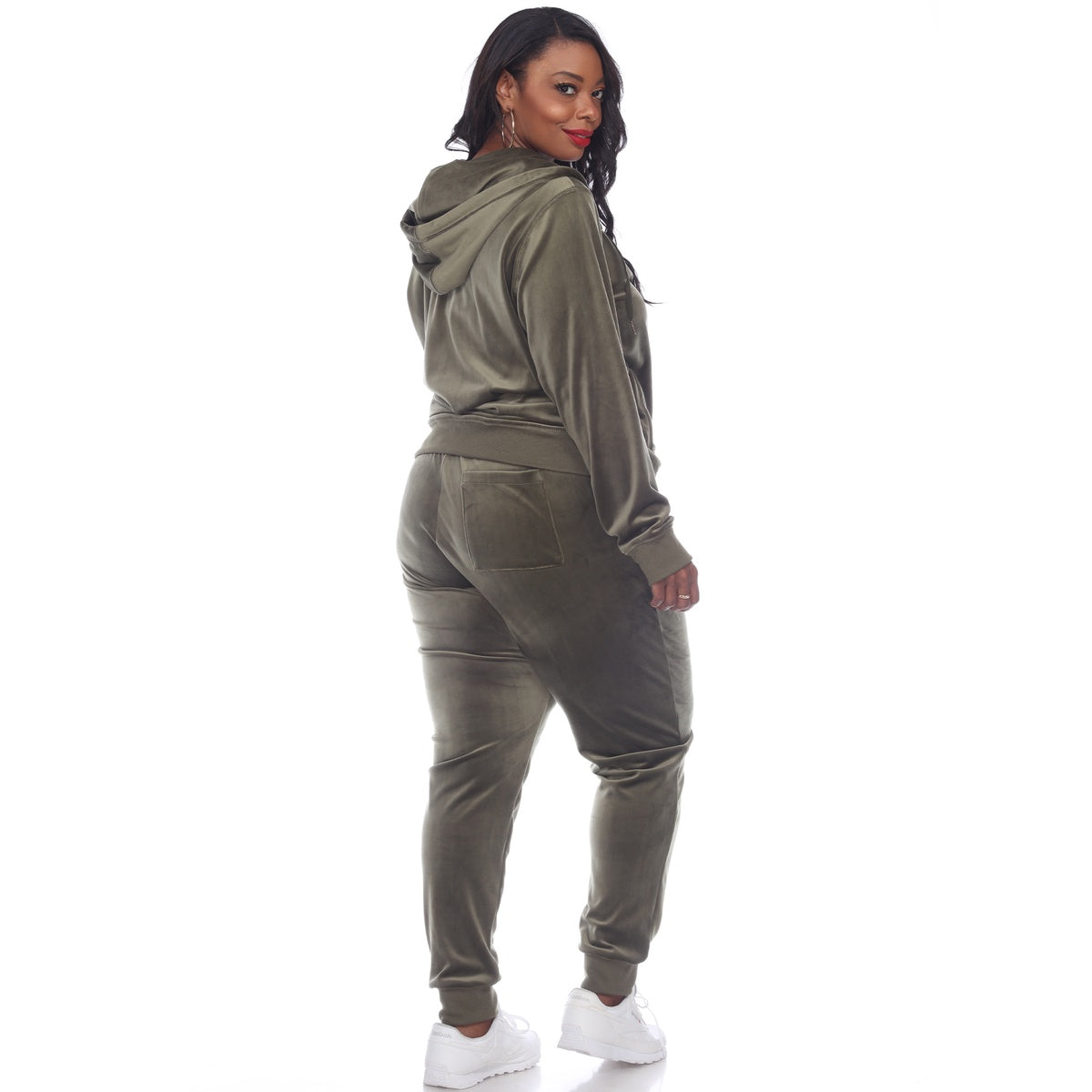  White Mark Plus Size 2 Piece Velour Tracksuit Set - 3X - Bonton