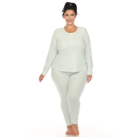 Plus Size Waffle Pajama Set