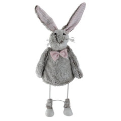 Spring Loaded Rabbit Easter Figure - 17" - Gray and Pink