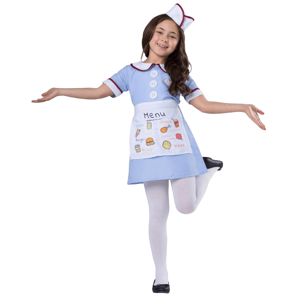  Dress Up America Diner Waitress Costume - Kids by Dress Up America - Large (12-14) - Bonton