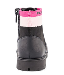 Moto Boot With Pop Color Black