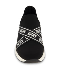 Slip On Snaker With Criss Cross Logo Straps Black