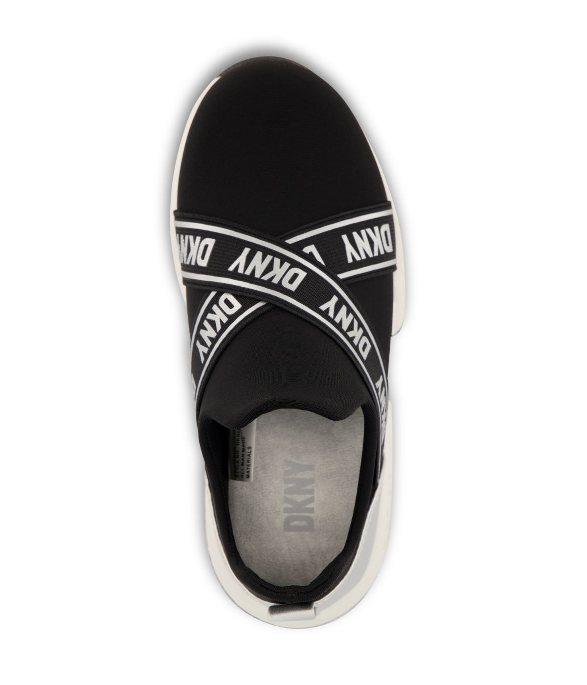  DKNY Slip On Snaker With Criss Cross Logo Straps Black - Black - Bonton