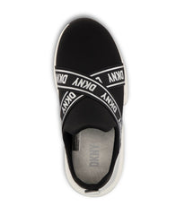 Slip On Snaker With Criss Cross Logo Straps Black