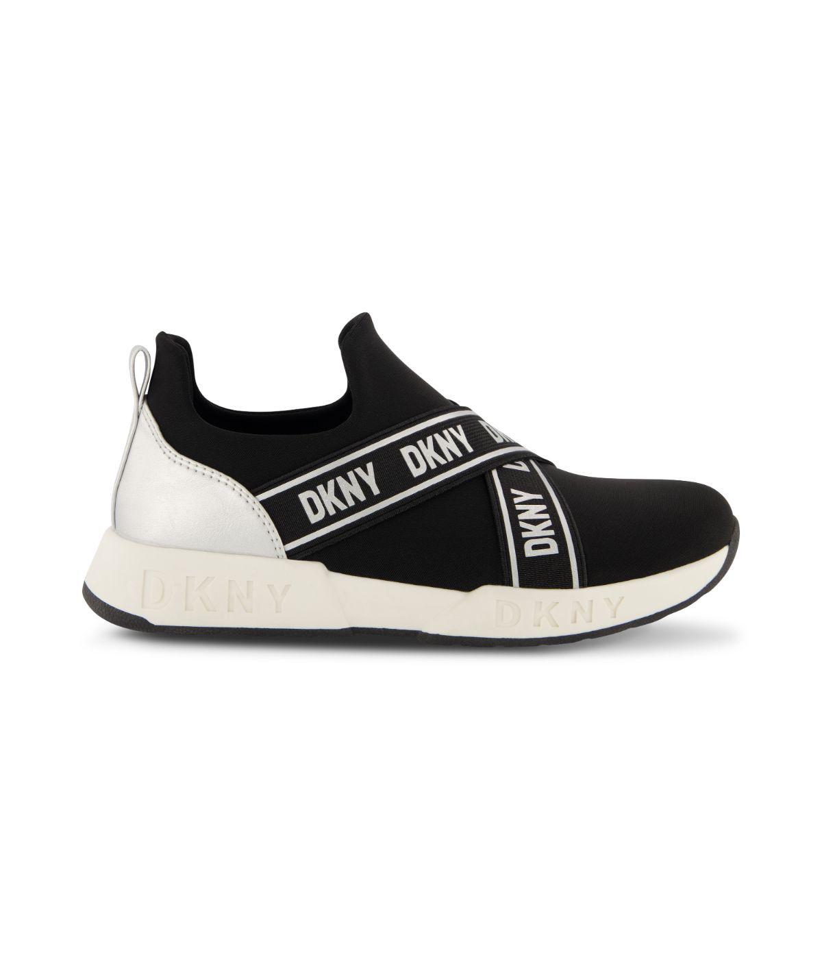  DKNY Slip On Snaker With Criss Cross Logo Straps Black - Black - Bonton