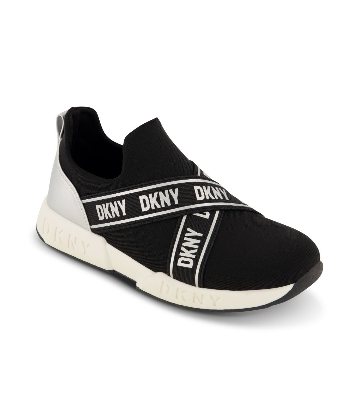  DKNY Slip On Snaker With Criss Cross Logo Straps Black - Black - Bonton