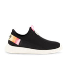Slip On Sneaker With Multi Color Back Strap Black