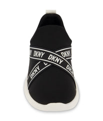 Slip On Sneaker With Criss Cross Repeat Logo Black