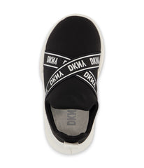 Slip On Sneaker With Criss Cross Repeat Logo Black