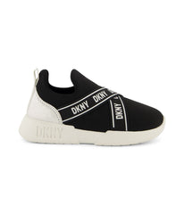 Slip On Sneaker With Criss Cross Repeat Logo Black