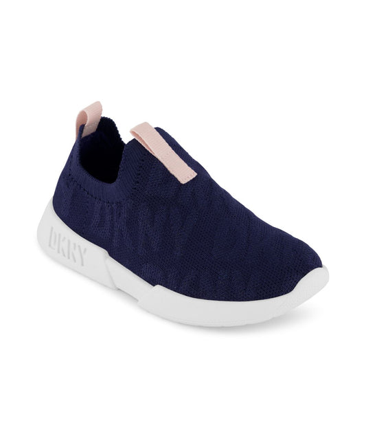 Slip On Sneaker With Repeat Logo Navy