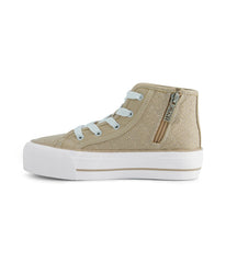 High Top Quilted Upper Platform Taupe 