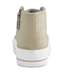 High Top Quilted Upper Platform Taupe 