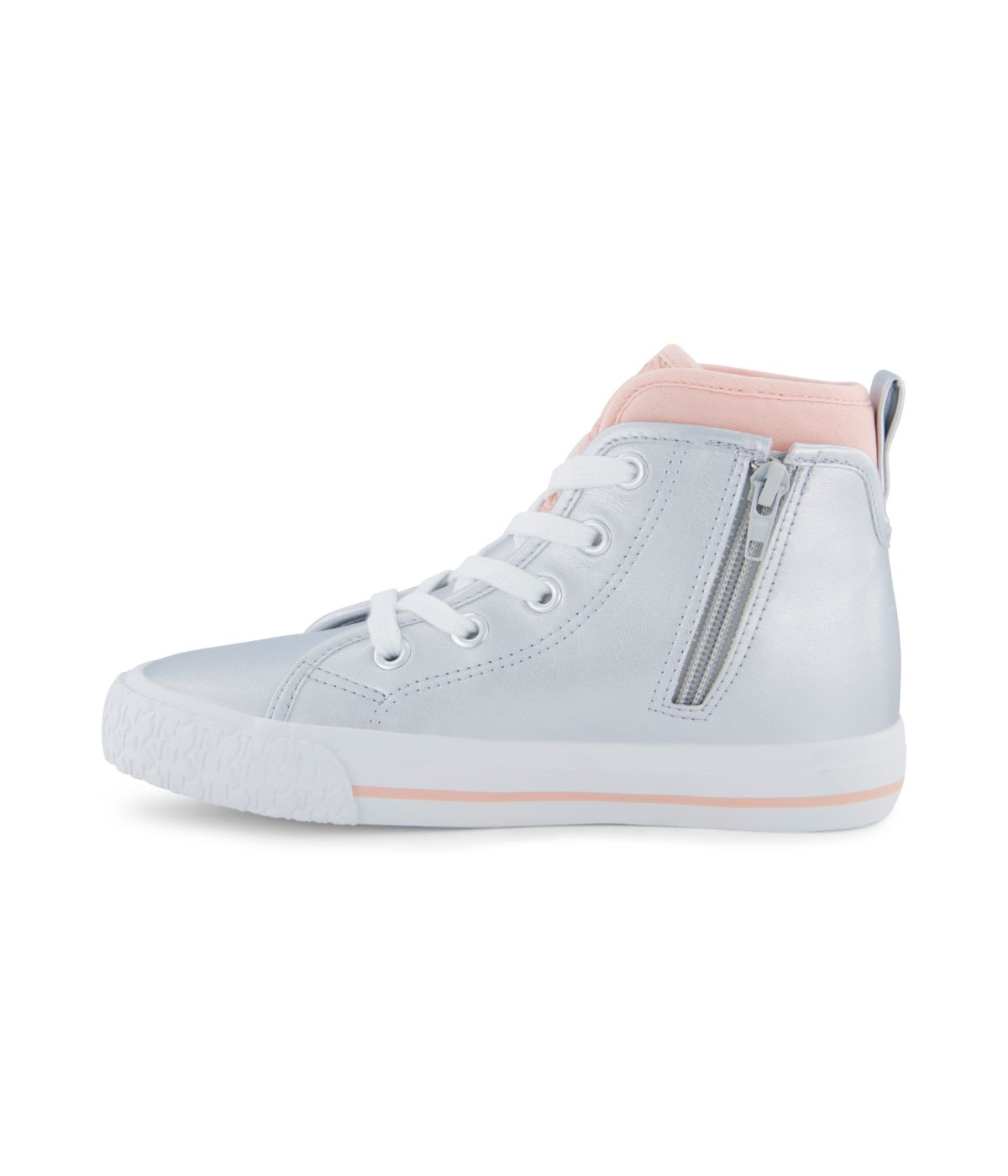  DKNY High Top Two Color Sneaker Silver - Silver - Bonton