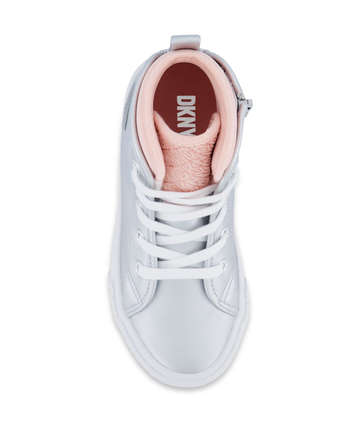  DKNY High Top Two Color Sneaker Silver - Silver - Bonton