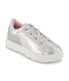  DKNY Low Top Court Shoe On A Platform Outsole Silver - Silver - Bonton