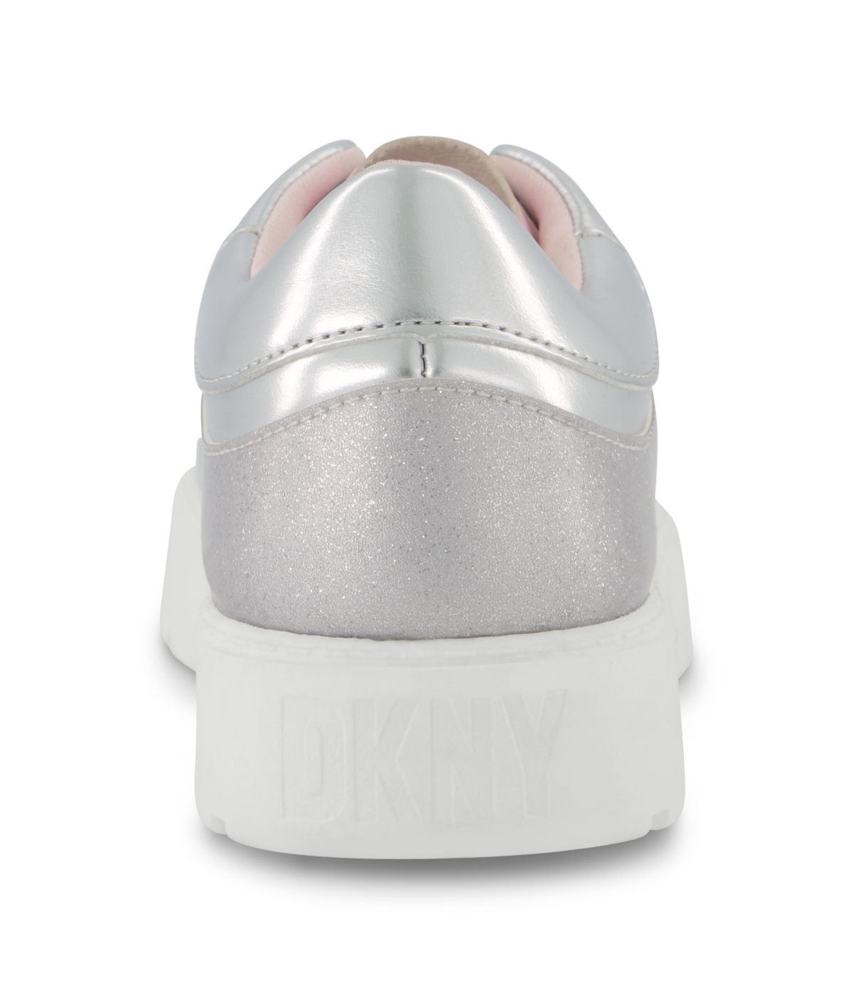  DKNY Low Top Court Shoe On A Platform Outsole Silver - Silver - Bonton