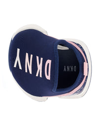 Slip On Sneaker With Color Pop Heel Strap Navy