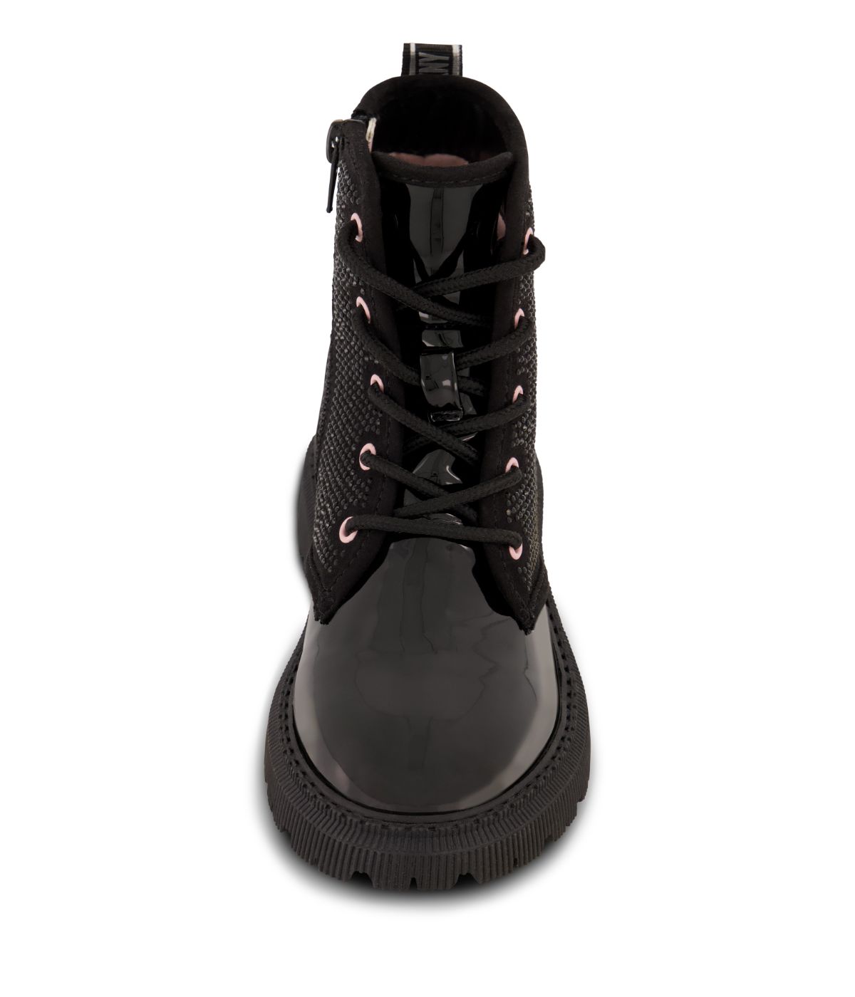 Moto Boot With All Over Crystals Upper Black