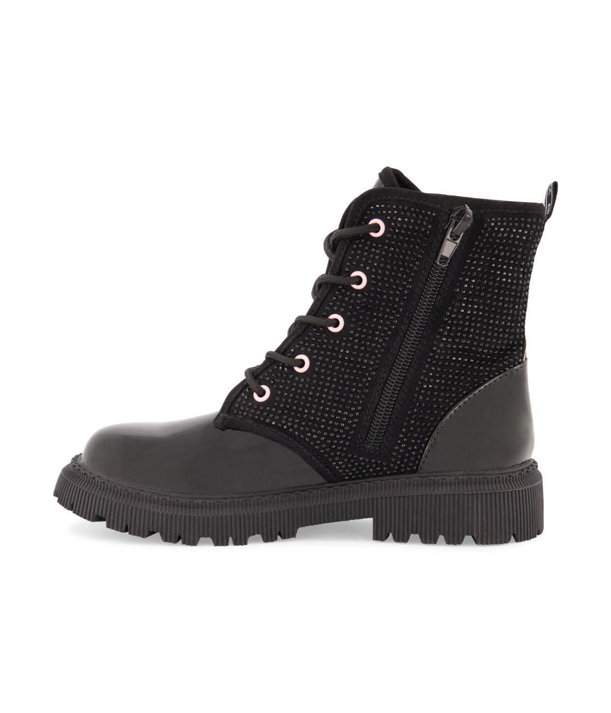  DKNY Moto Boot With All Over Crystals Upper Black - Black - Bonton