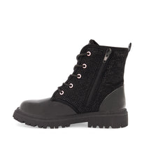 Moto Boot With All Over Crystals Upper Black