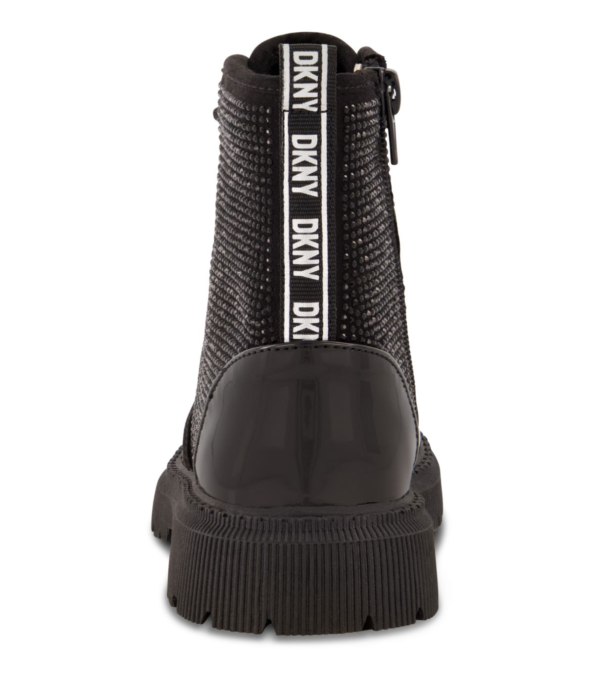  DKNY Moto Boot With All Over Crystals Upper Black - Black - Bonton