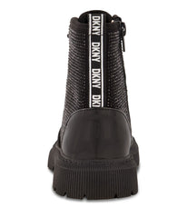 Moto Boot With All Over Crystals Upper Black