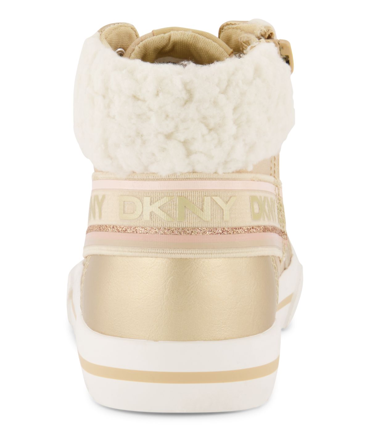  DKNY High Top With Shearling Collar Gold - Gold - Bonton