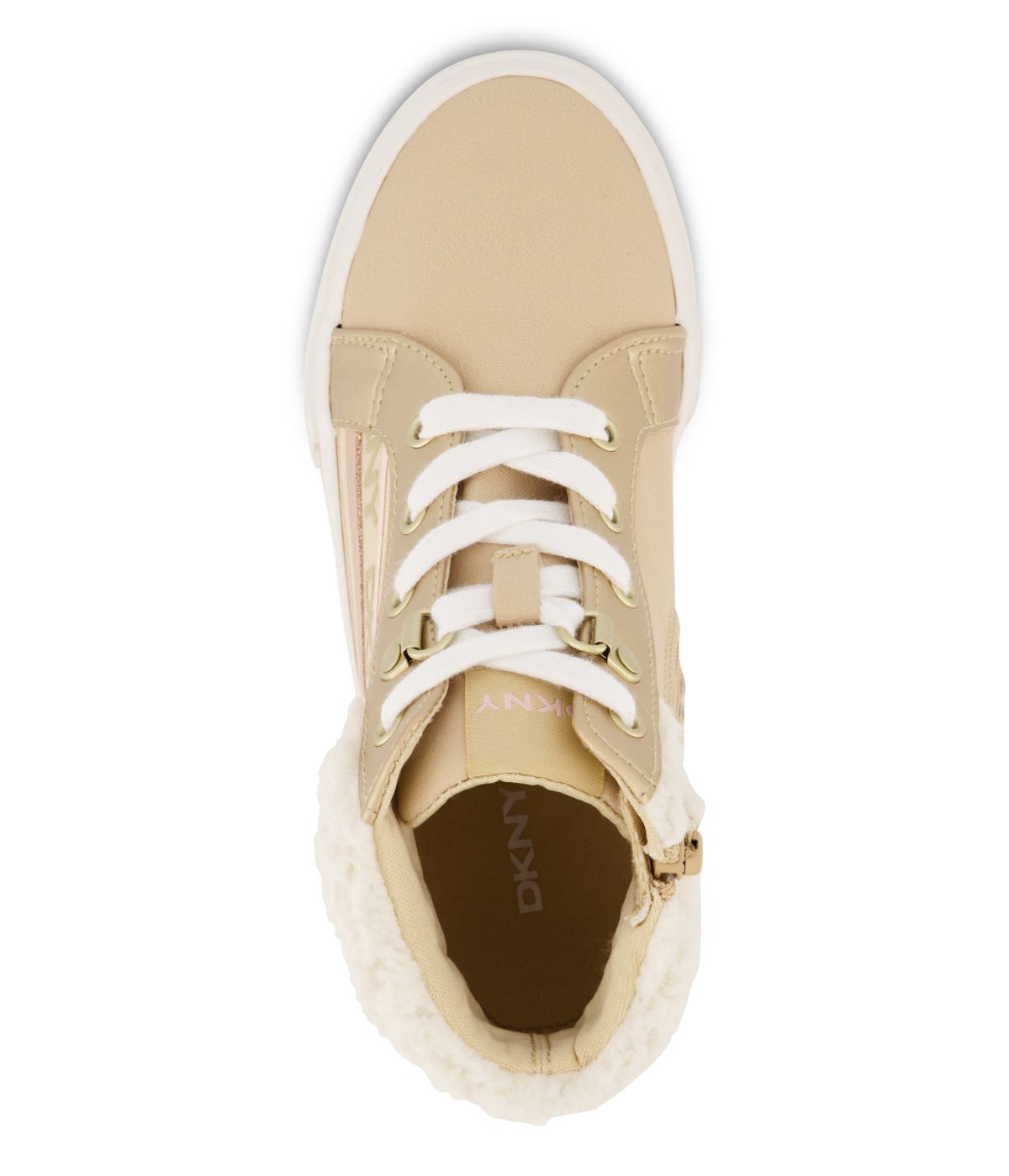  DKNY High Top With Shearling Collar Gold - Gold - Bonton