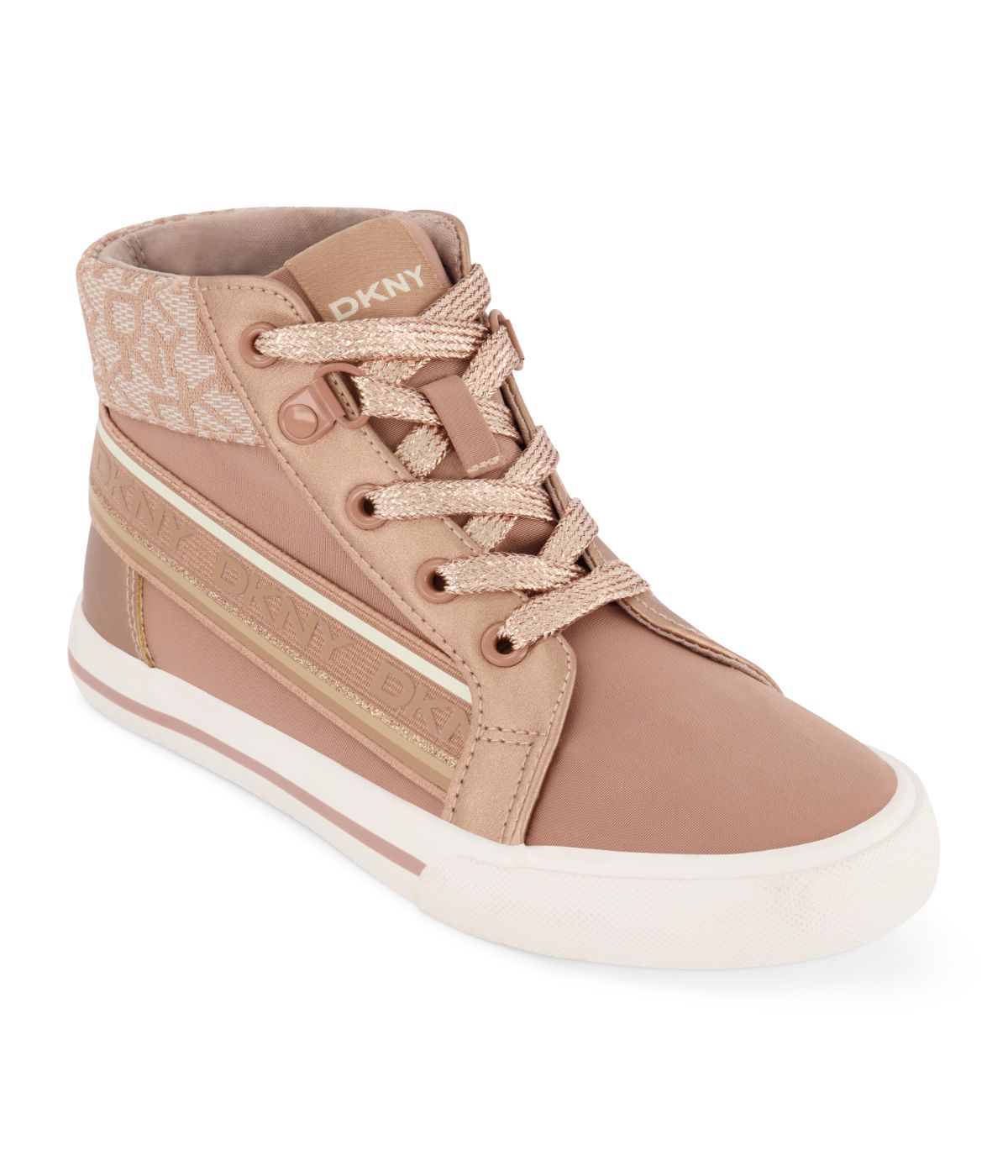  DKNY High Top With Repeat Logo Collar Taupe - Taupe - Bonton