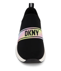 Slip On Sneaker With Rainbow Elastic Strap Black