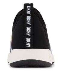 Slip On Sneaker With Rainbow Elastic Strap Black