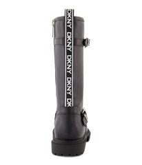 Tall Moto Look With Double Buckles Boot Black