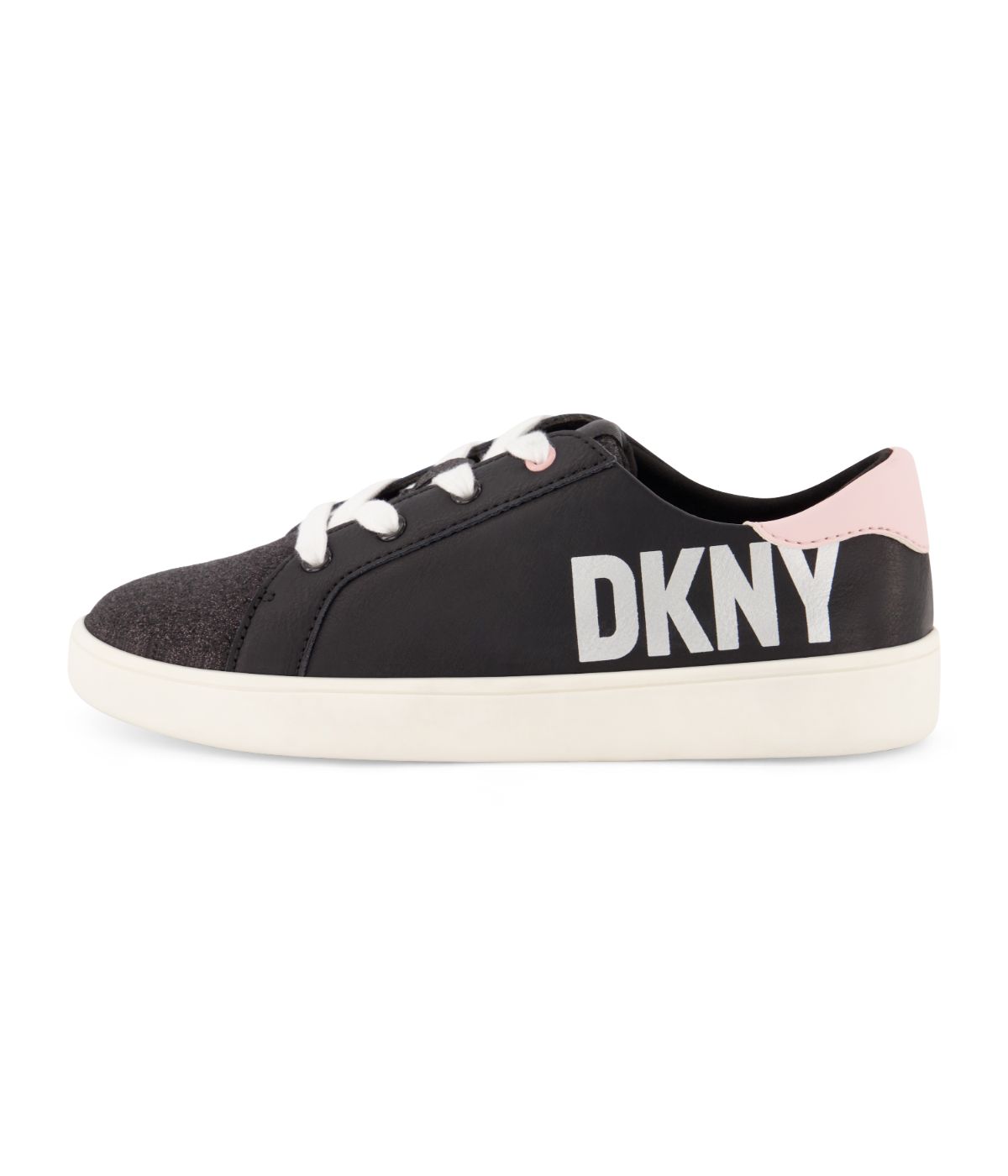  DKNY Low Top Court Shoe With Oversized Side Logo Black - Black - Bonton