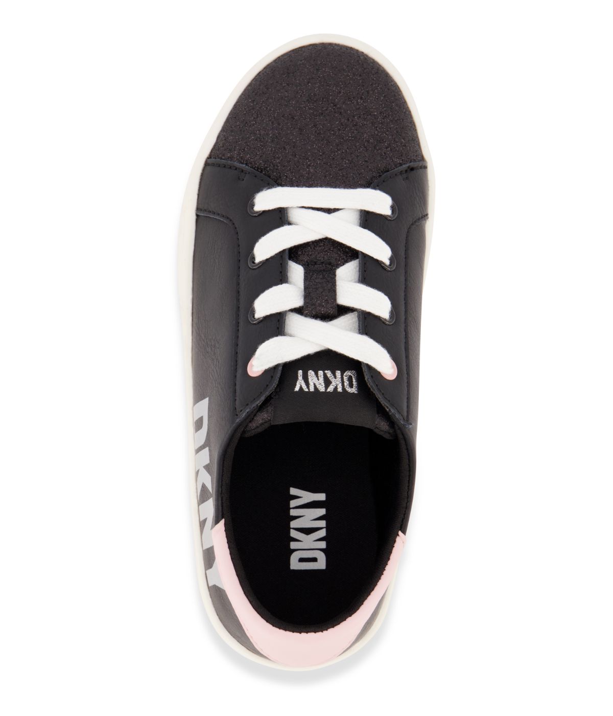 Low Top Court Shoe With Oversized Side Logo Black