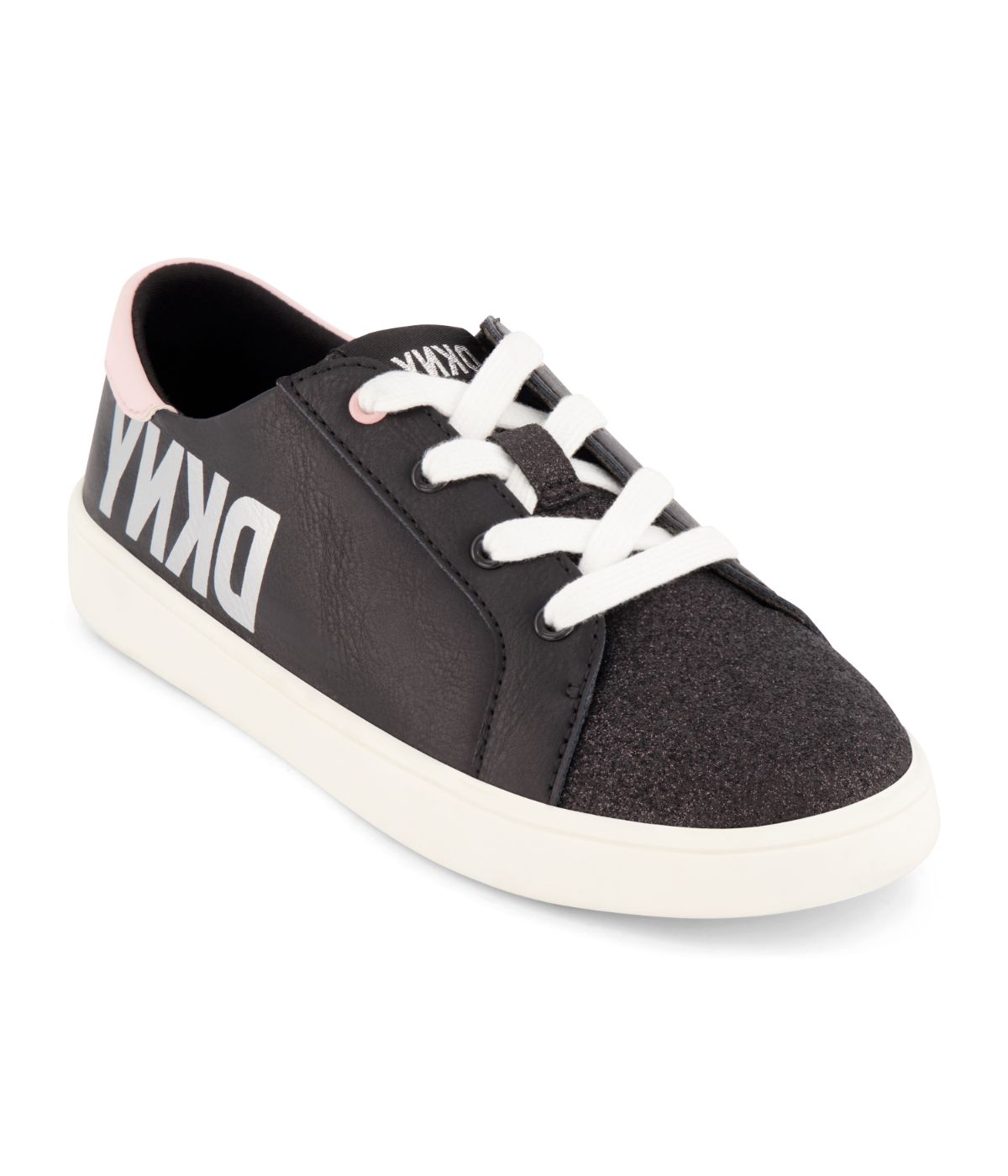  DKNY Low Top Court Shoe With Oversized Side Logo Black - Black - Bonton