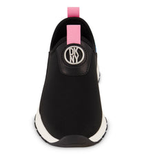 Slip On Sneaker With Pop Multi Color Back Strap Black