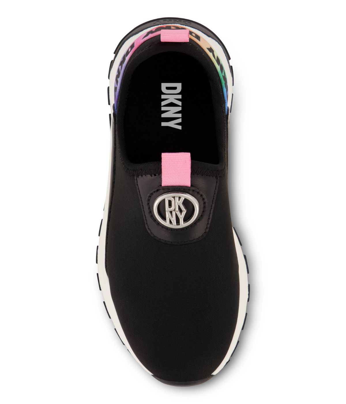  DKNY Slip On Sneaker With Pop Multi Color Back Strap Black - Black - Bonton