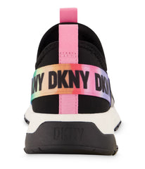 Slip On Sneaker With Pop Multi Color Back Strap Black