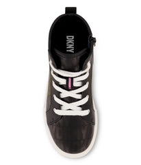 High Top Snaker With Repeat Logo Black