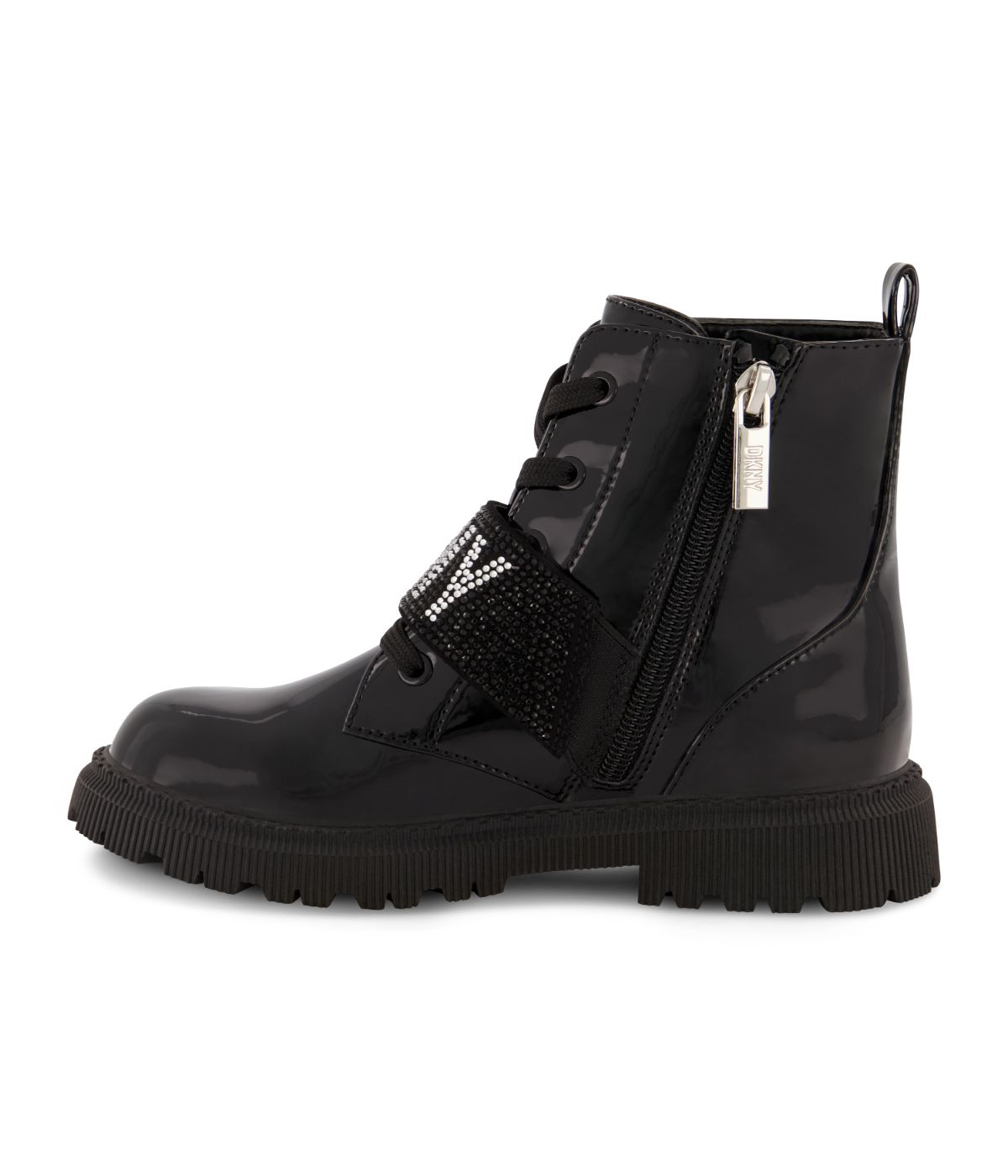  DKNY Ankle Boot With Elastic Strap And Center Logo Black - Black - Bonton