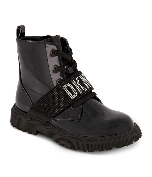Ankle Boot With Elastic Strap And Center Logo Black