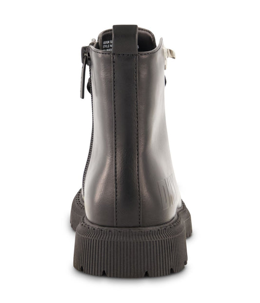 Ankle Solid Pu Moto Boot Black